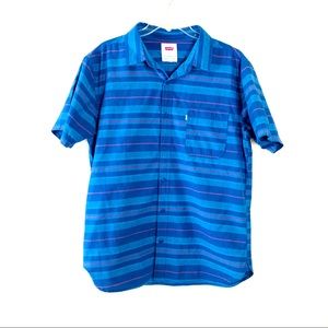 Levi's Mens Short Sleeve Striped Button-Down Shirt